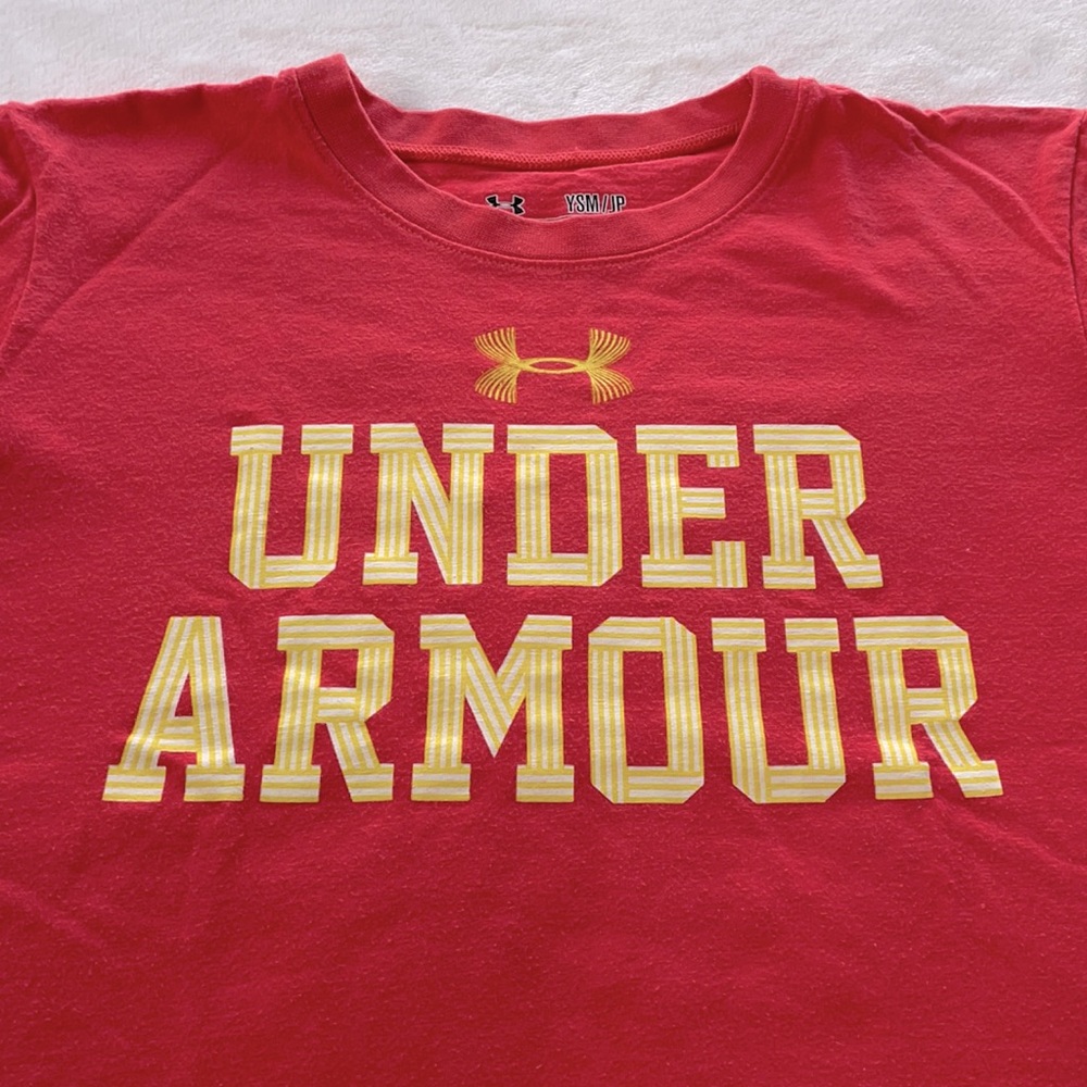 Girls red Under Armour shirt